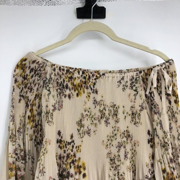 Aritzia Wilfred Talence Floral Chiffon Off The Shoulder Blouse Size XS - Picture 9 of 16